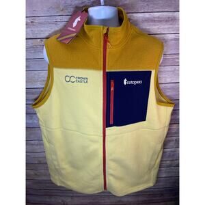 NWT Cotopaxi Mens XL Abrazo Fleece Vest Yellow *Company Logo Outdoors Hiking